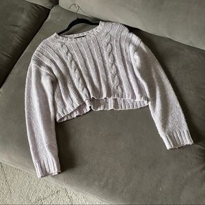 Lavender Knit Cropped Sweater